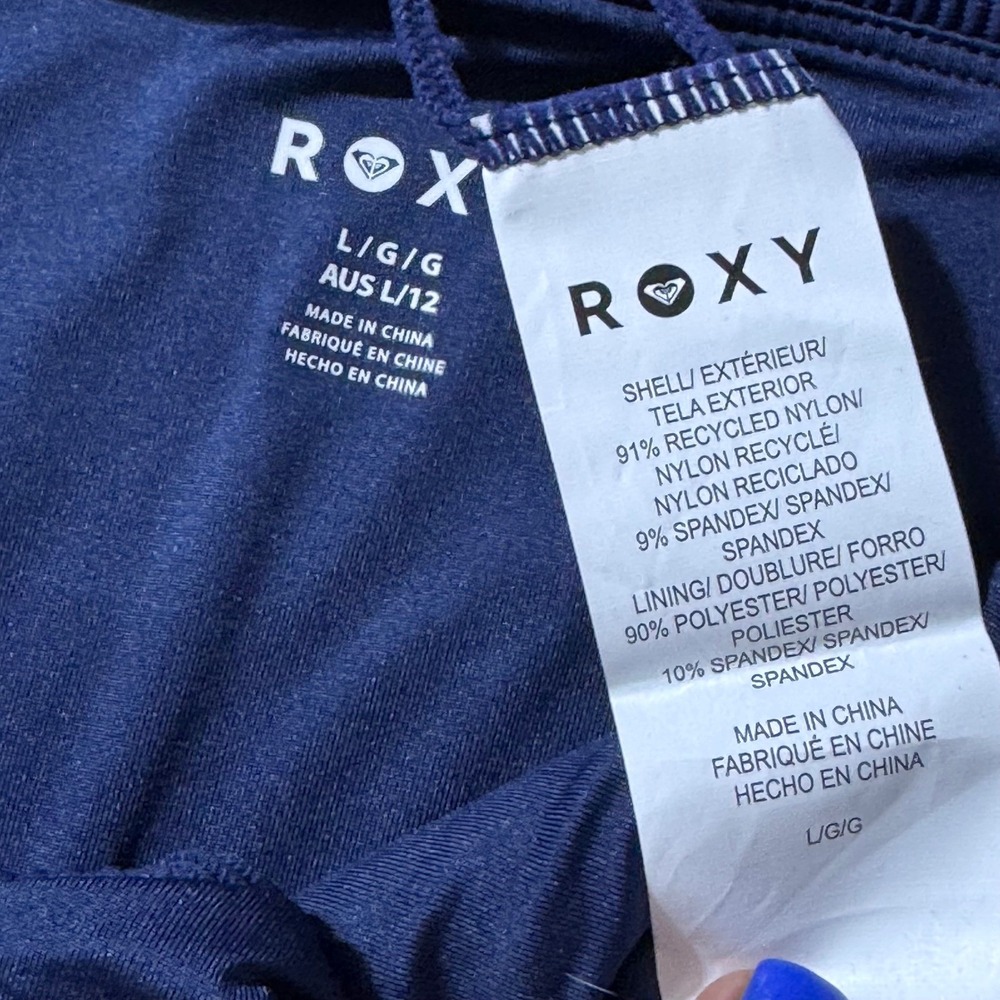 NWT Roxy Cobalt Bikini Bottoms Womens Large‎ Low Rise Hipster UPF 50+ Swim - Picture 7 of 8